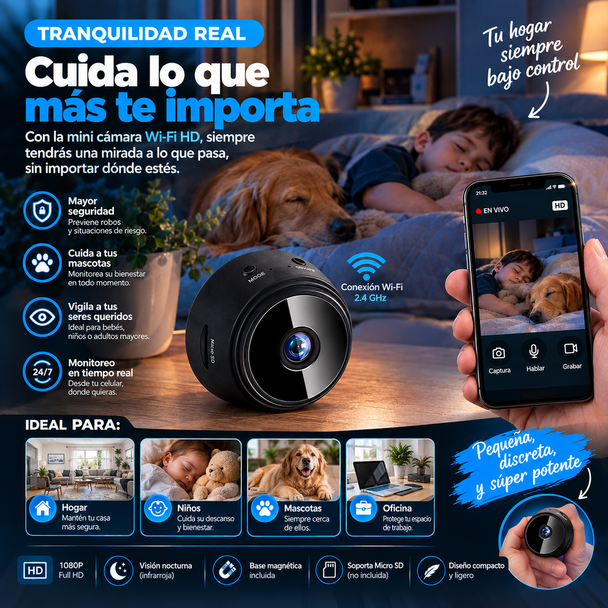 Mini Camara Espia De Seguridad