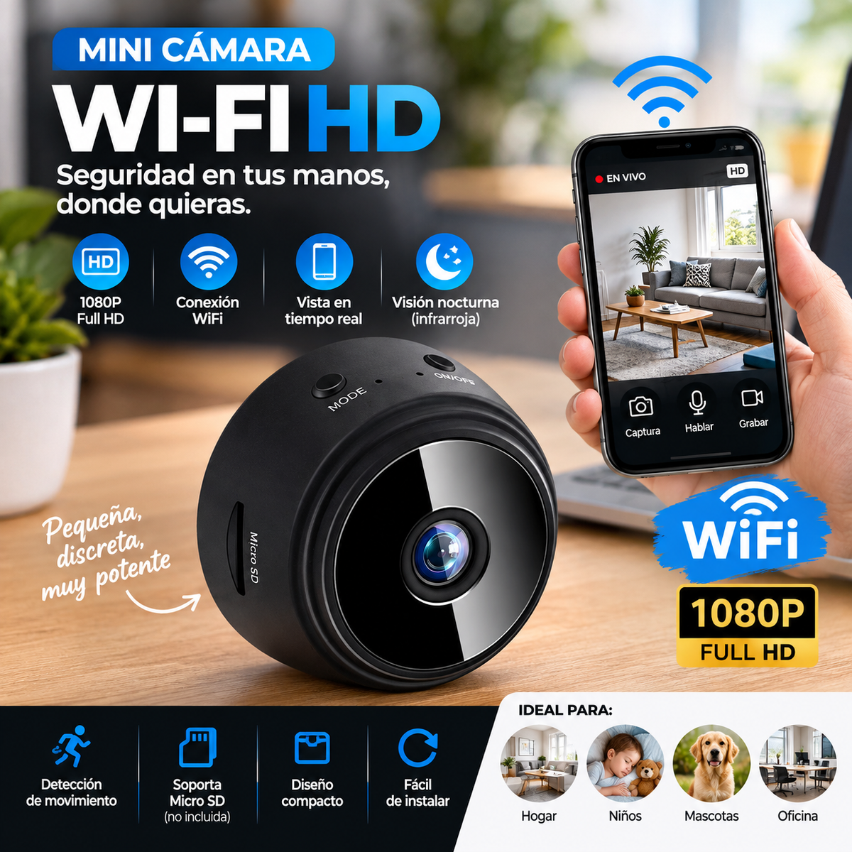 Mini Camara Espia De Seguridad